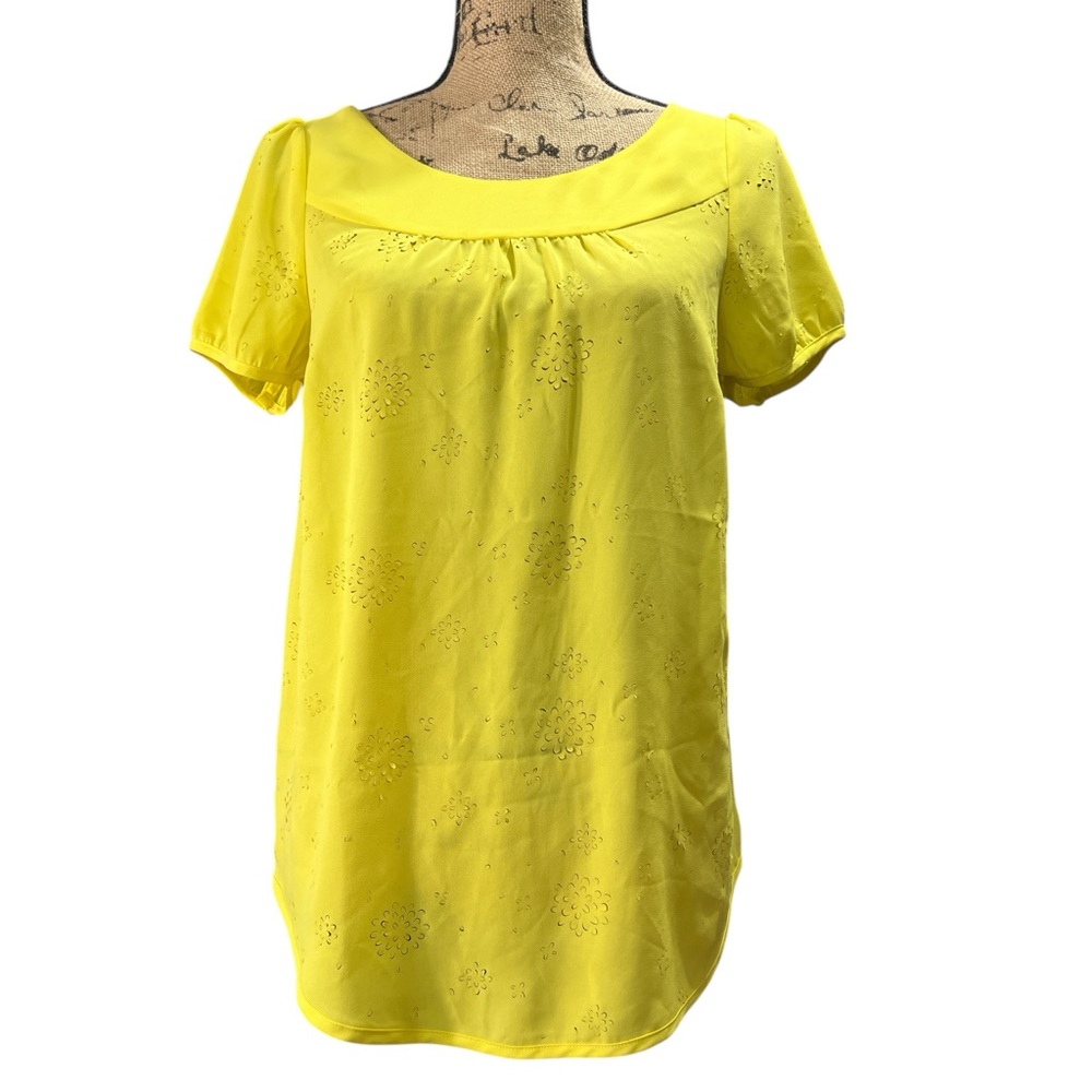 Vanessa Virginia by Anthropologie top round neckline and slightly gathered yoke